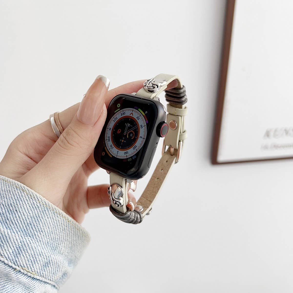 IWATCH9 1 14MM HEART LEATHER STRAP FOR APPLE WATCH_CWWW0068