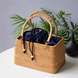 HANDMADE RATTAN BASKET SHELL STORAGE HANDBAG_CWMM4549