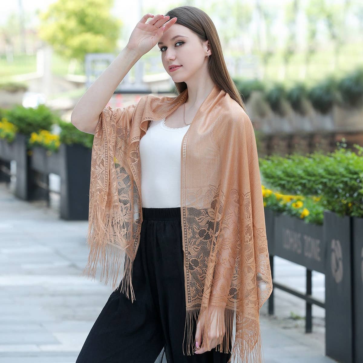 LACE SHAWL FOR WOMEN EVENING CASUAL WRAP_CWASC1082