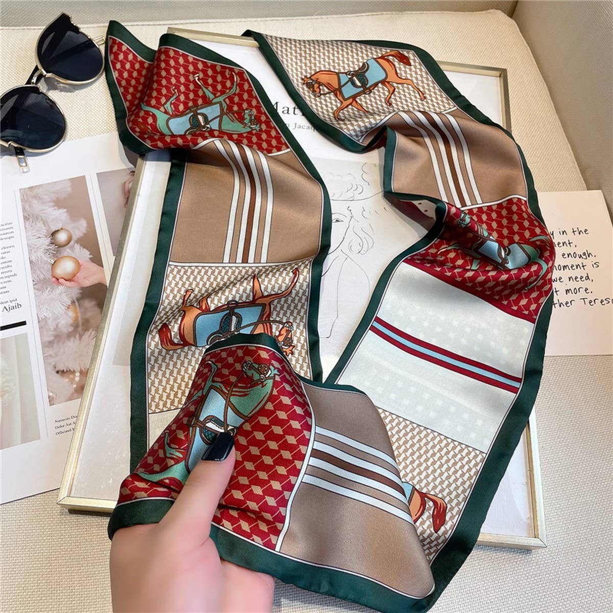 Ribbon Hair Accessories Animal Print Head Scarf_Cwasc1516