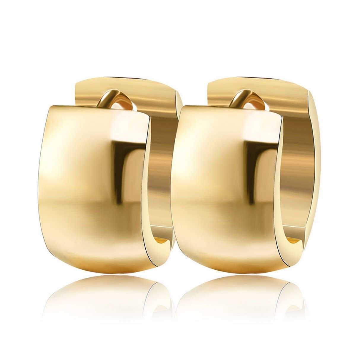 SMALL 18K GOLD HUGGIE HINGED HOOP EARRINGS_CWAJE0568