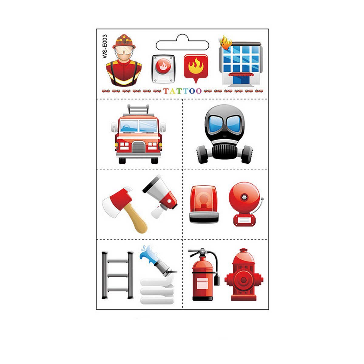 KIDS WATERPROOF FIRE TRUCK TATTOOS FOR SAFETY WEEK_CWMM8259