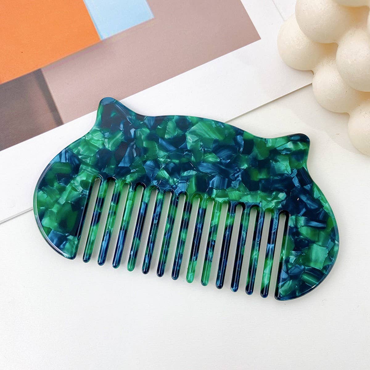 10CM ACETATE CARTOON COMB COLORFUL HAIR COMB_CWMM6440