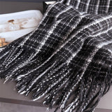 Vintage Plaid Winter Cashmere Feel Tassel Scarf_Cwasc03259