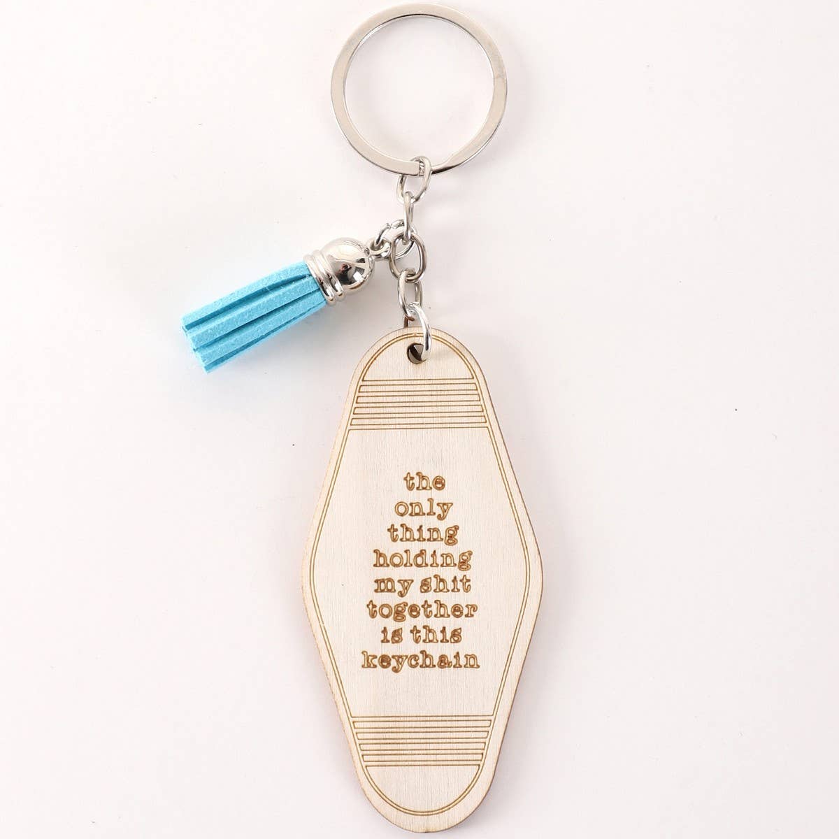 LETTER ENGRAVED WOODEN KEYCHAIN_CWMM0572