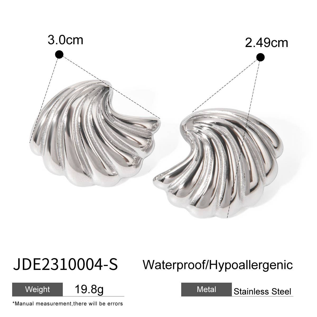 FASHIONABLE GEOMETRIC STRIPED WAVE SHELL EARRINGS_CWAJE1801