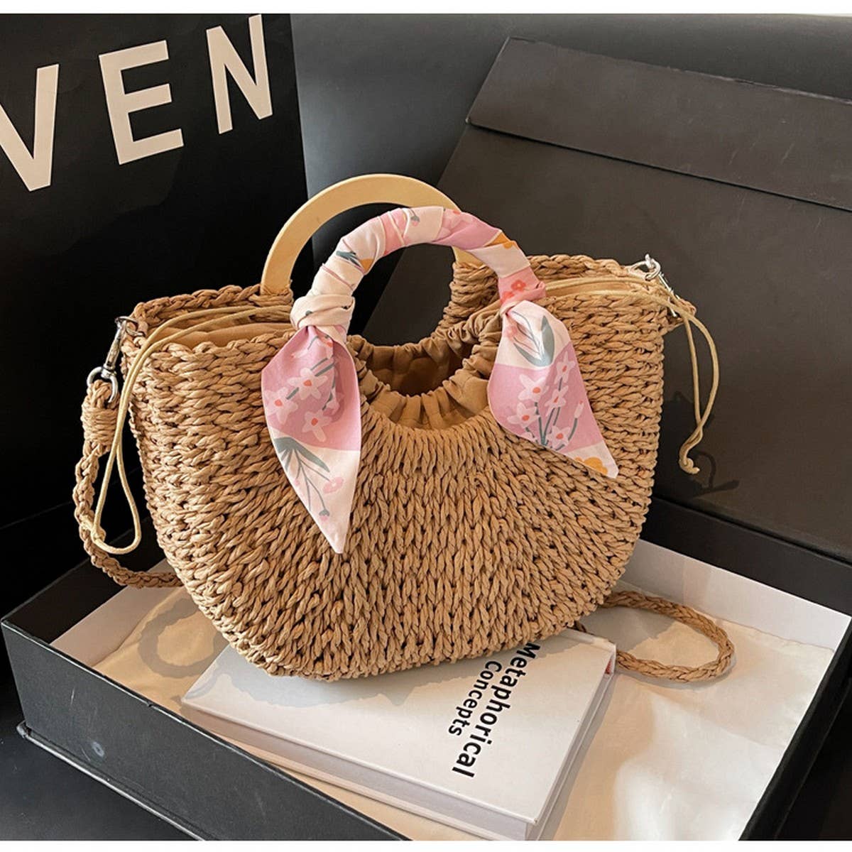 Fresh And Sweet Braided Shoulder Crossbody Bag_Cwab2307