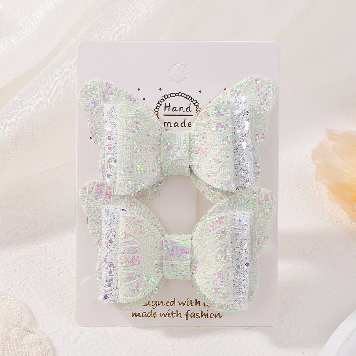 CUTE CARTOON GLITTER BOW HAIR CLIP SET_CWAHA6730