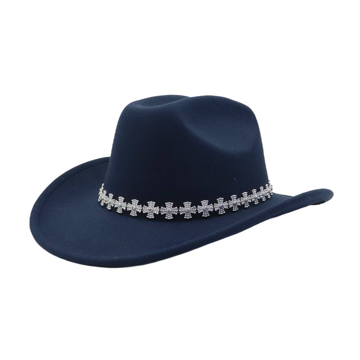 NEW AUTUMN WINTER WESTERN ETHNIC WOOL FEDORA HAT_CWAH04466