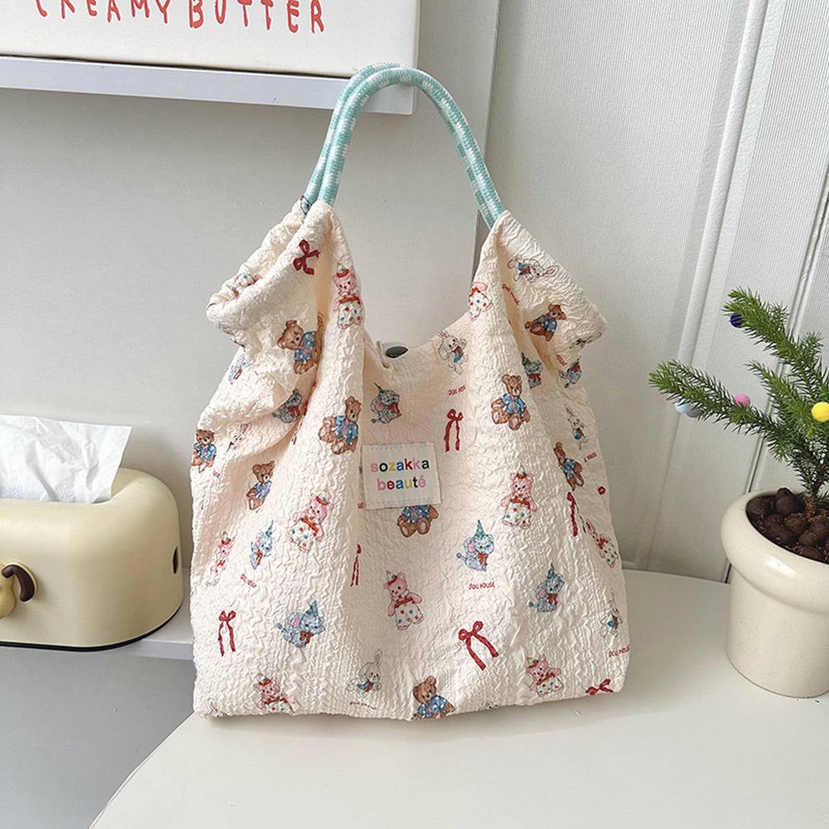 2024 New Embosse Cute Sweet Canvas Bag_Cwab3080