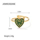 FASHION STEEL GREEN DIAMOND RING STUD EARRINGS_CWAJE1370