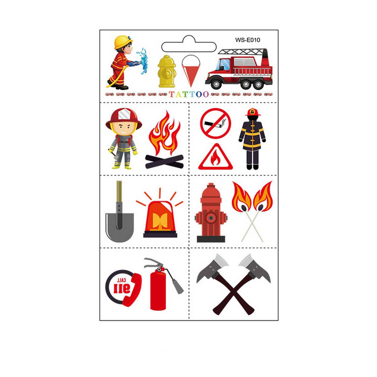 KIDS WATERPROOF FIRE TRUCK TATTOOS FOR SAFETY WEEK_CWMM8259