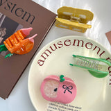 SWEET FRUIT CLAW CLIP CARROT APPLE PEAR HAIRPIN_CWAHA5909