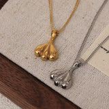 SMALL SKIRT FAN SHAPED TEARDROP NECKLACE_CWMM5585