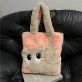 Lush Cat Tote Bag ? Colorblock Embroidered Bag_Cuab00394
