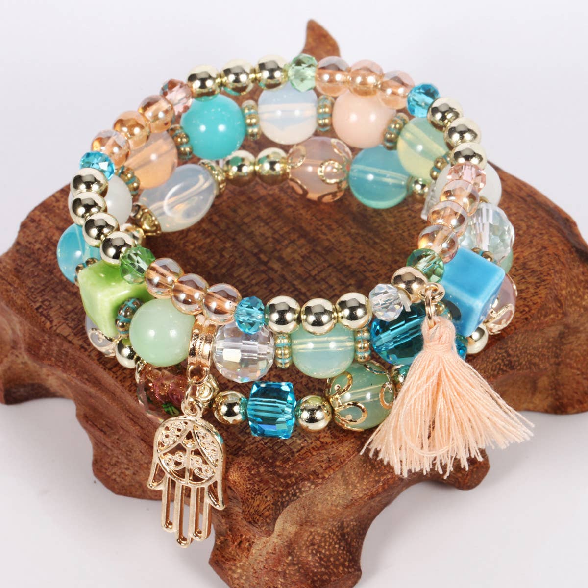 Womens Tassel Handmade Beaded Bracelet
