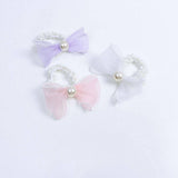 ELEGANT ORGANZA BOW PEARL HAIR TIE FOR WOMEN_CWAHA6885