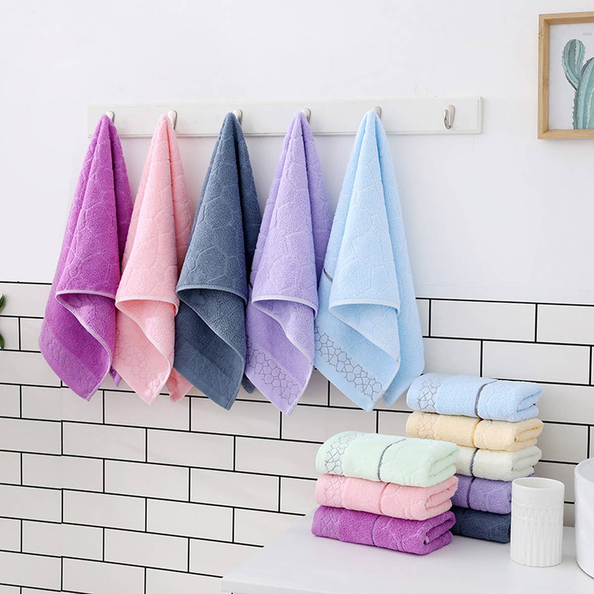 PURE COLOR COTTON QUALITY FLOWER THICK WOOL TOWEL_CWMM2299