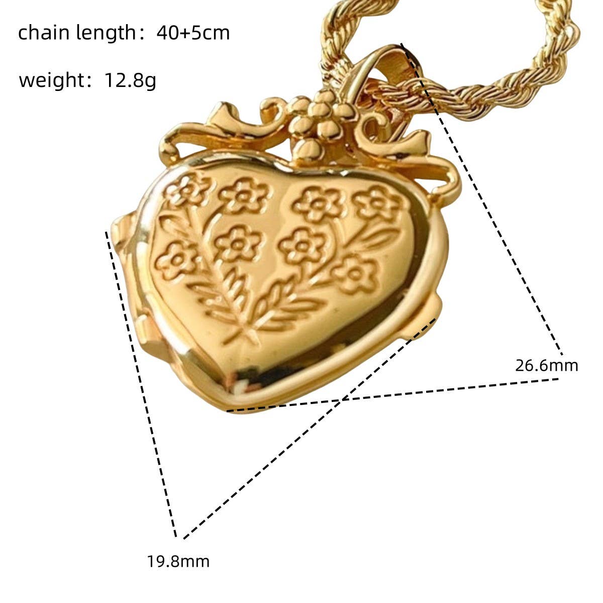 HEART FLOWER ALBUM PENDANT NECKLACE_CWMM5331