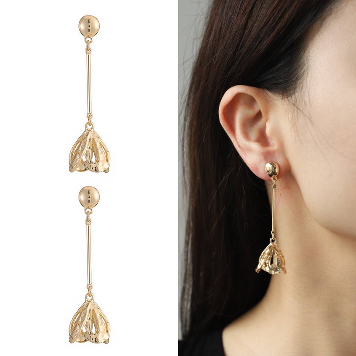 FASHION METAL FLOWER STACKING NECKLACE EARRING SET_CWAJE2849