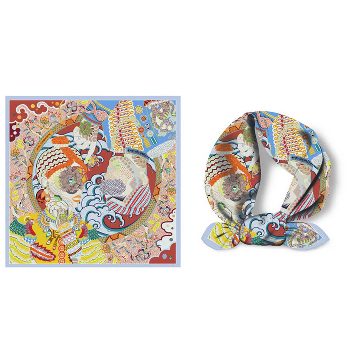 Twilled Satin Mini Scarf Hair Bag Ribbon Wrap