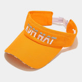 EXTENDED BRIM SUN VISOR HAT WITH LETTER EMBROIDERY_CWAH3315