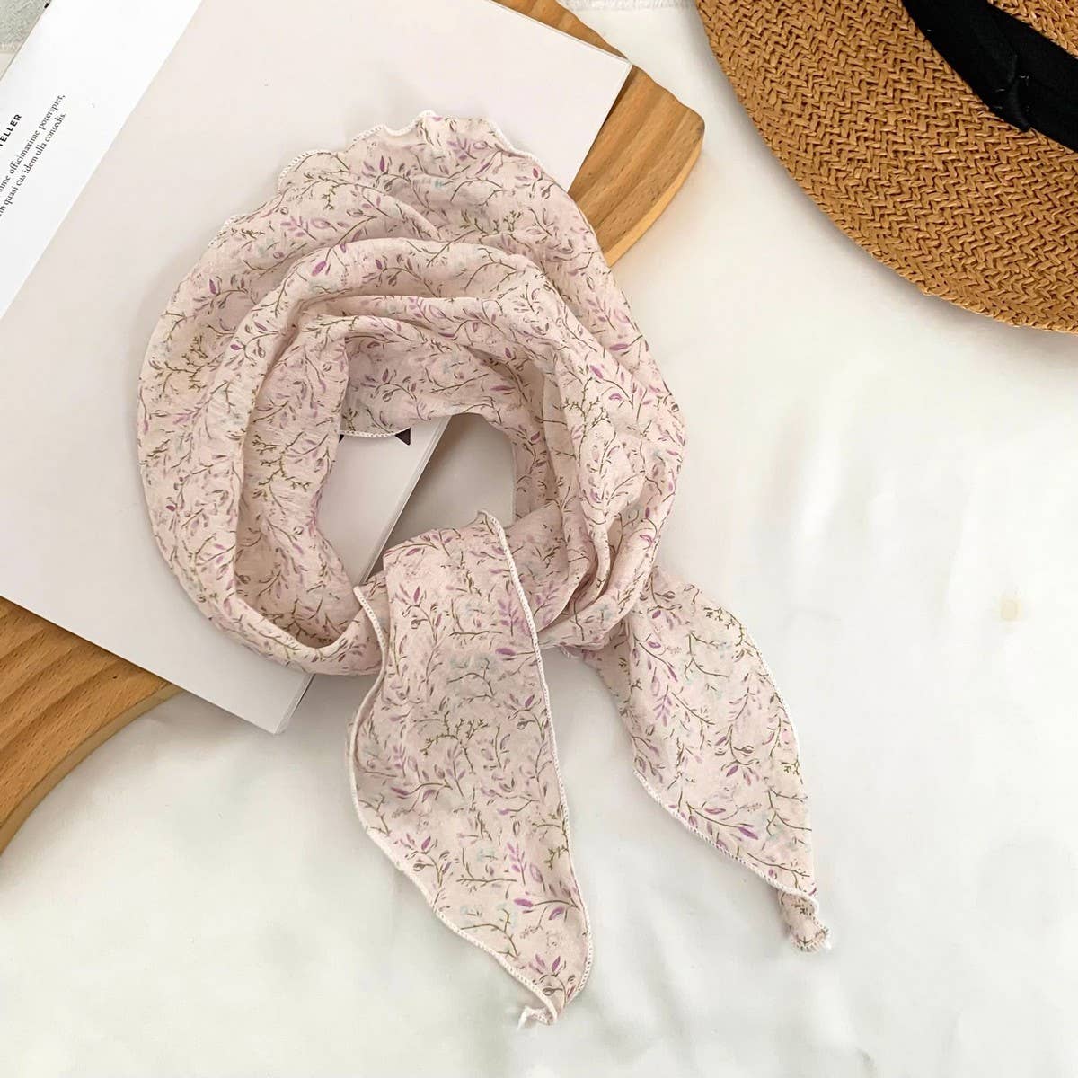 Floral Triangle Scarf Headband Neck Wrap_ Cwasc02967