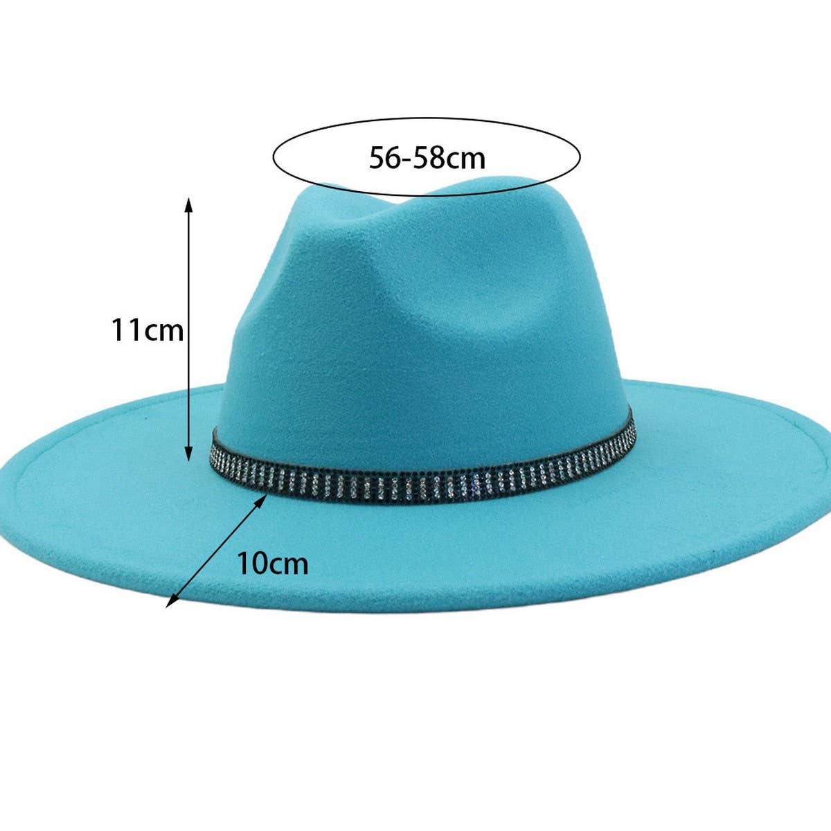 Unisex Wool Fedora Hat Ethnic Flat Brim Style_Cwah04377