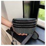 Fashionable Diamond Double Layer Waist Bag_Cwab2083