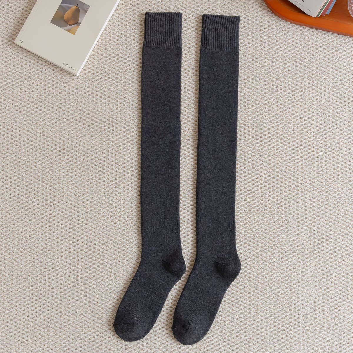 Women Padded Warm High Socks Cotton Socks_Cwms0332