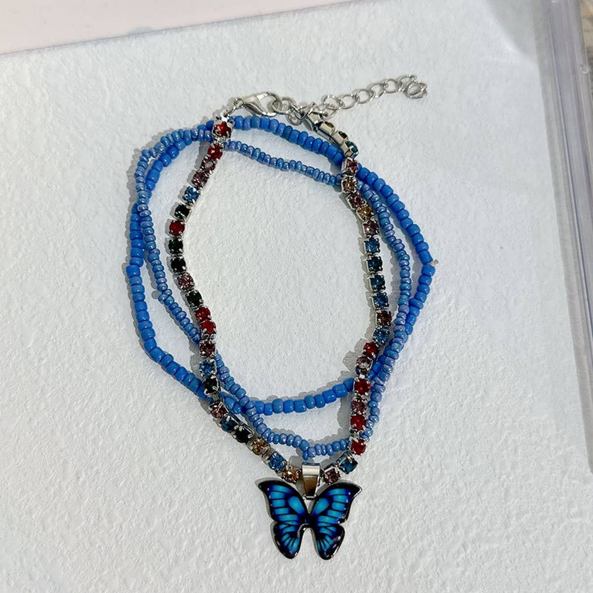 BOHO BUTTERFLY FLOWER ANKLET SET HANDMADE_CWMM6358