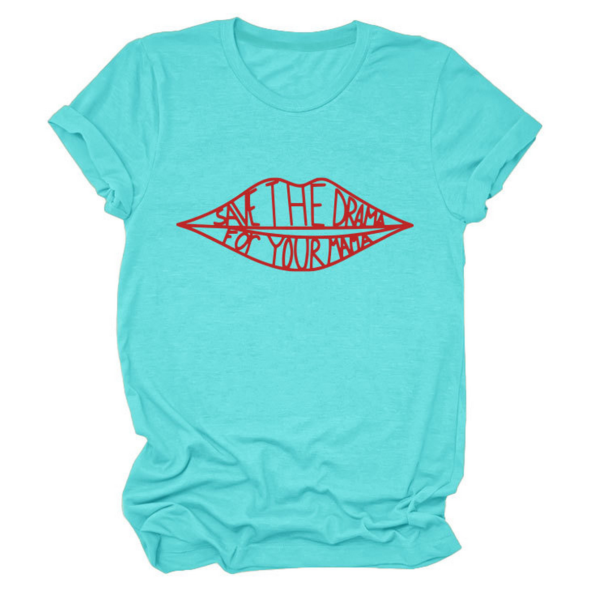 Womens Fashion Slogan Tee Crew Neck Short Sl Ve_Cwttsl0482