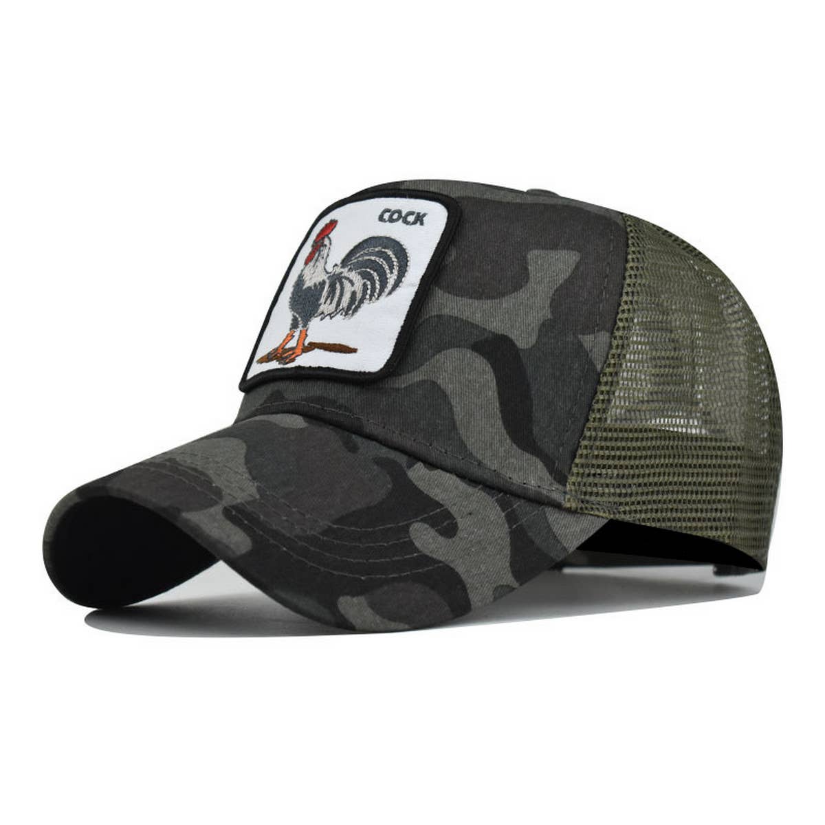 NEW ANIMAL EMBROIDERED BREATHABLE MESH TRUCKER HAT_CWAH1357
