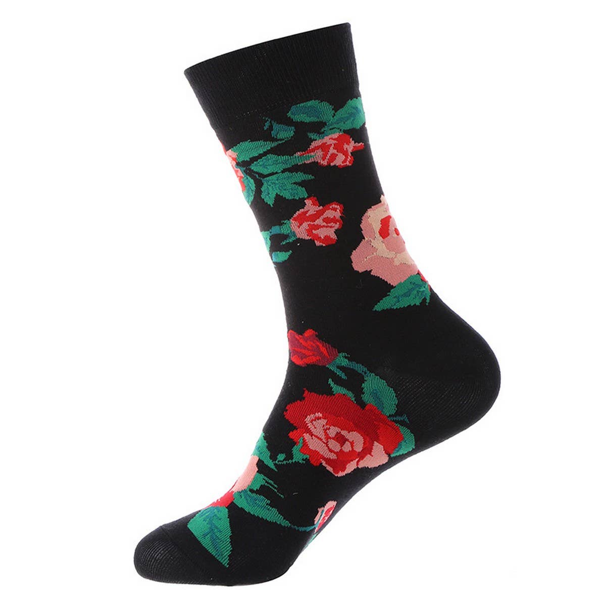 AUTUMN AND WINTER FLORAL MID CALF SOCKS_CWMS1005