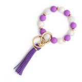 SILICONE BEAD TASSEL KEYCHAIN WITH WOODEN BEADS_CWAB5078