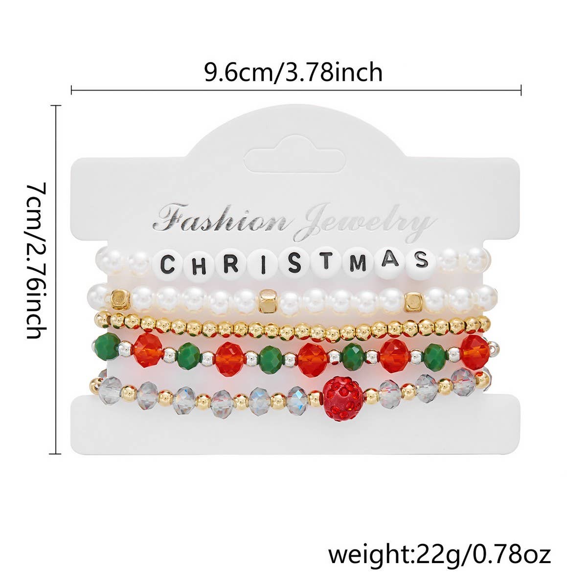 Cwaje2519_Christmas Combination Beaded Bracelet
