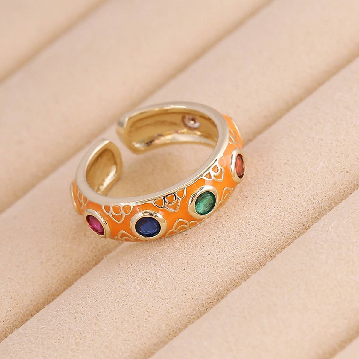 MULTICOLOR OIL DRIP OPEN PERSONALITY HIP HOP RING_CWAJE1743