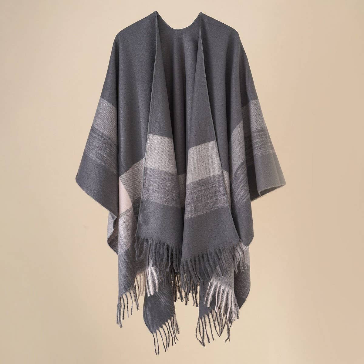 FASHIONABLE WARM STRIPED COLOR MATCHING SHAWL_CWMM2087