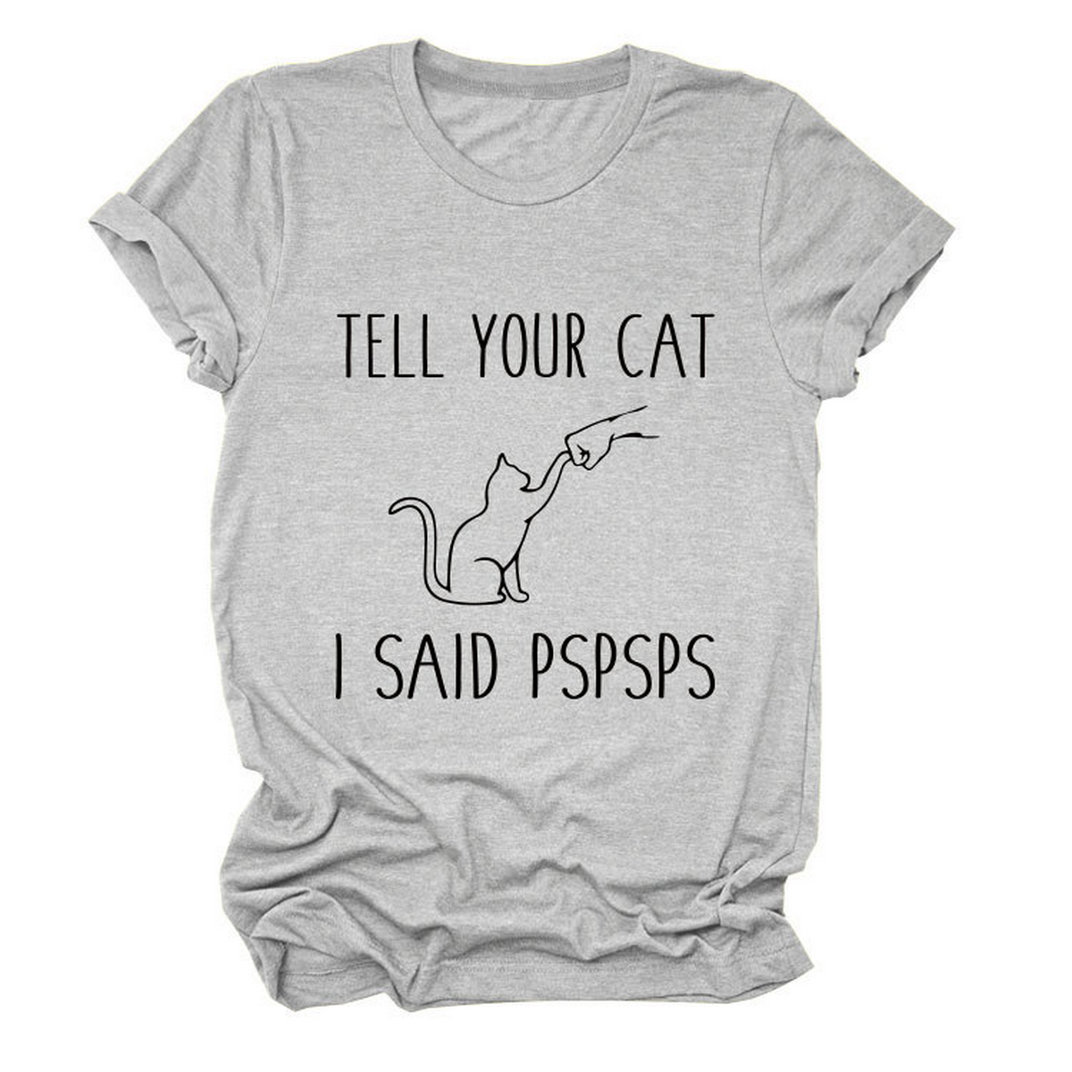 CASUAL CAT PRINT TEE WOMEN S SHORT SLEEVE TOP_CWTTS1519