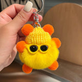 CUTE RABBIT FUR BRIQUETTES CAR KEYCHAIN PENDANT_CWMM2480