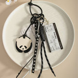 Vintage Pu Panda Acrylic Tag Keychain Bag Charm_Cwmm7872