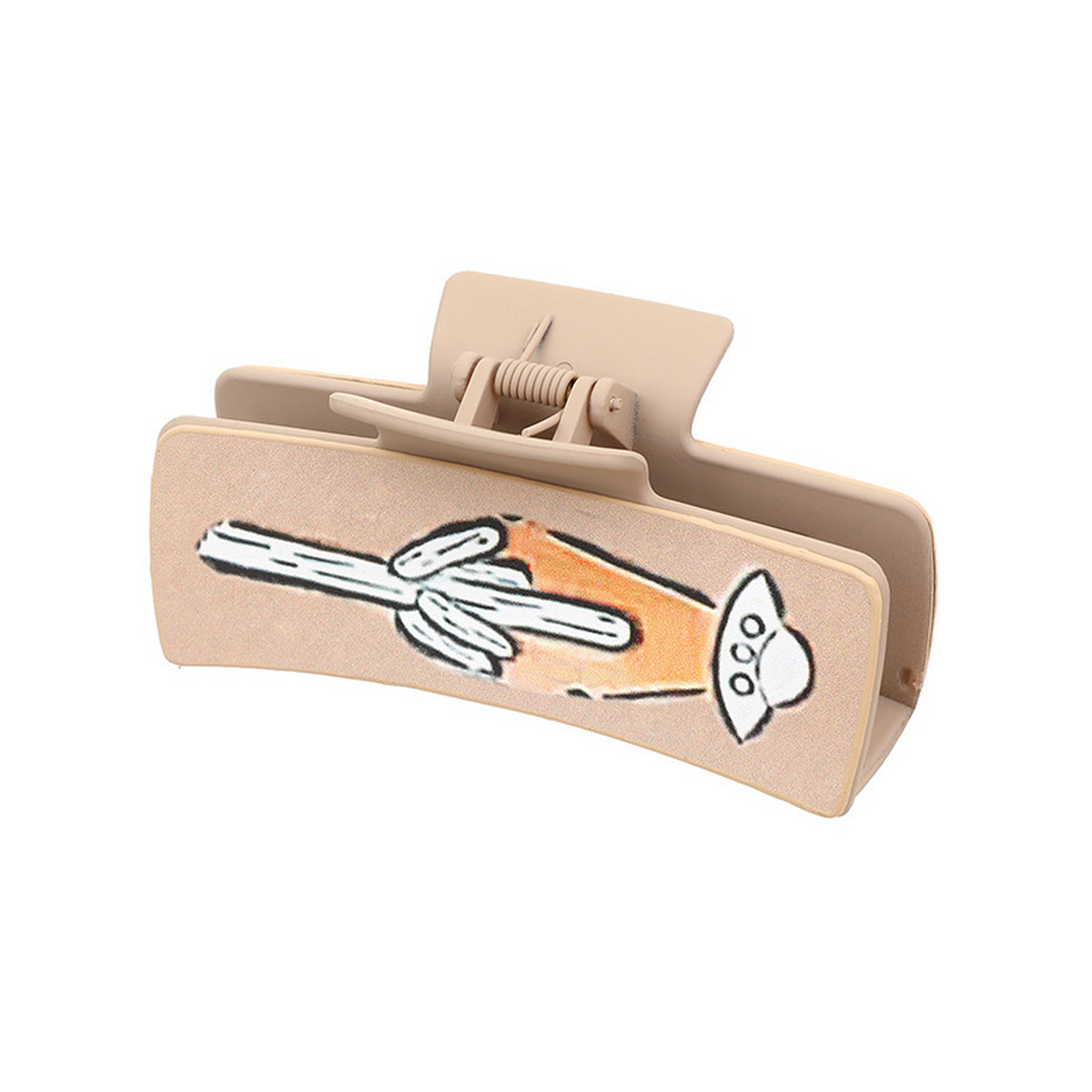 Western Bull Head Hair Claw - Cactus Leather Clip_Cwasc03060