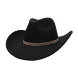 Western Ethnic Felt Cowboy Fedora Hat_Cwah04408