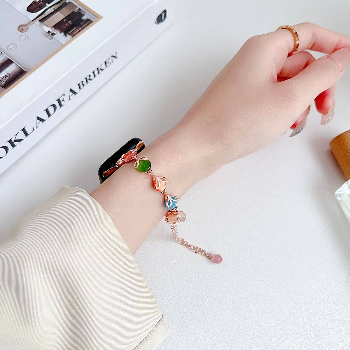 APPLE WATCH 9 CATS EYE METAL BRACELET STRAP_CWWW0064