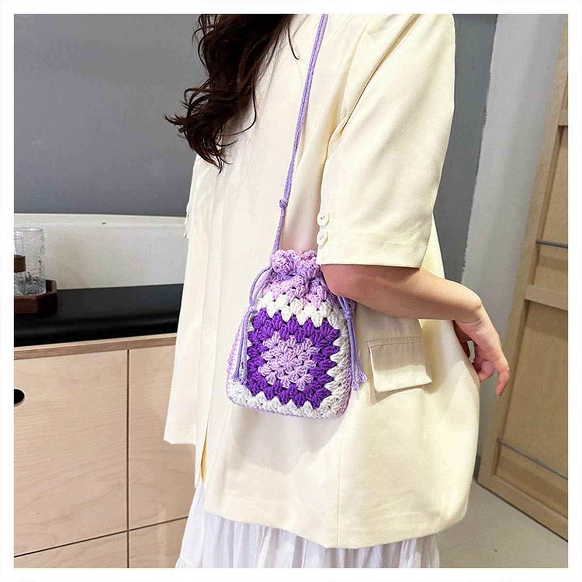 SWEET AND FASHIONABLE CONTRAST COLOR CROSSBODY BAG_CWAB2400