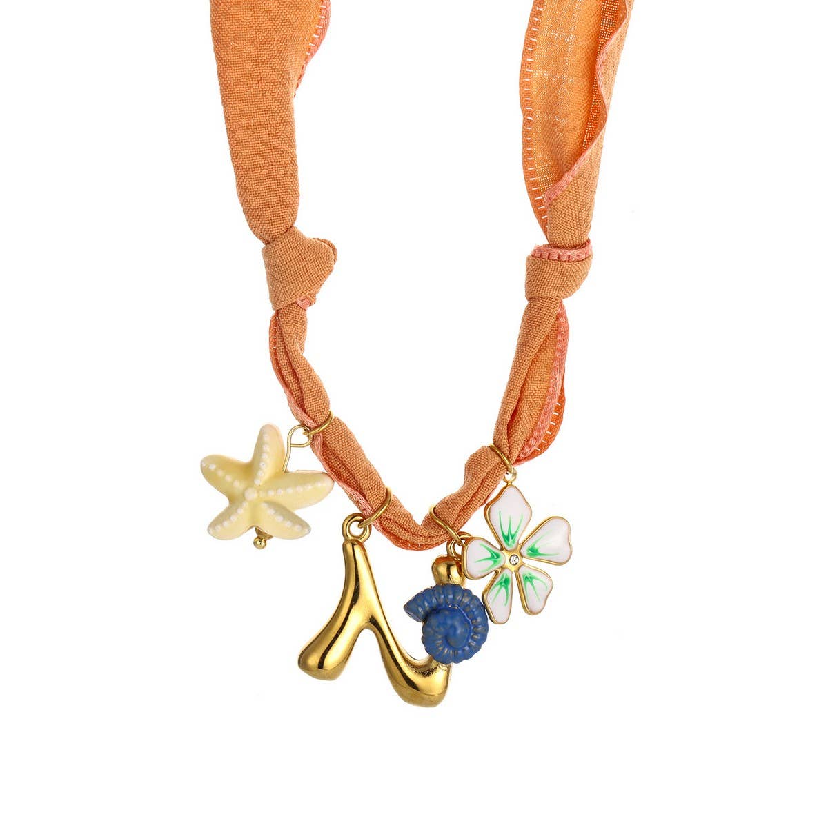 COLORFUL SCARF NECKLACE WITH FRUIT CHARMS_CWMM8801