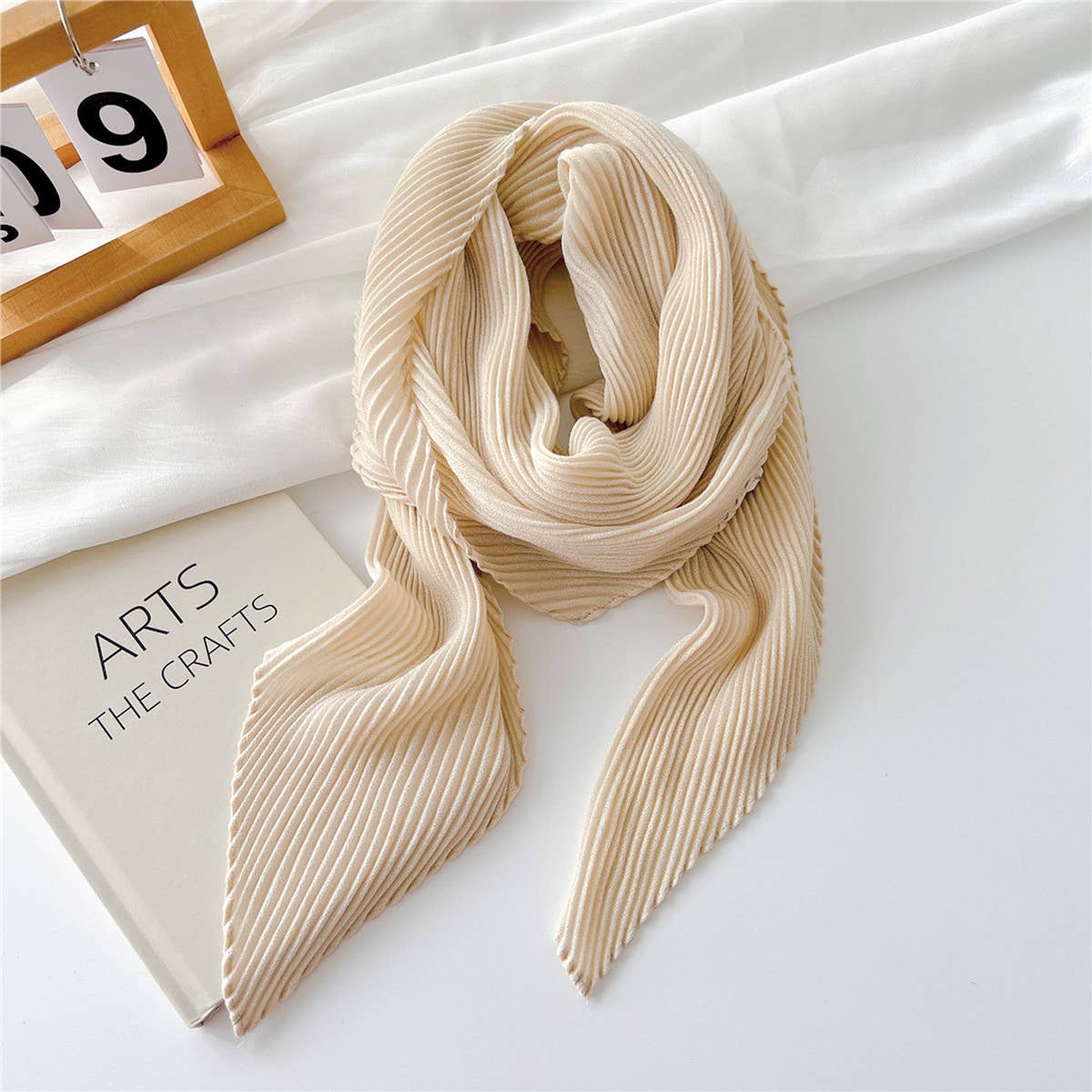 Cwasc2389_Wrinkled Solid Color Cotton And Linen Scarf