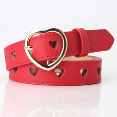 Non-Perforated Heart-Shaped Hollowed-Out Belt