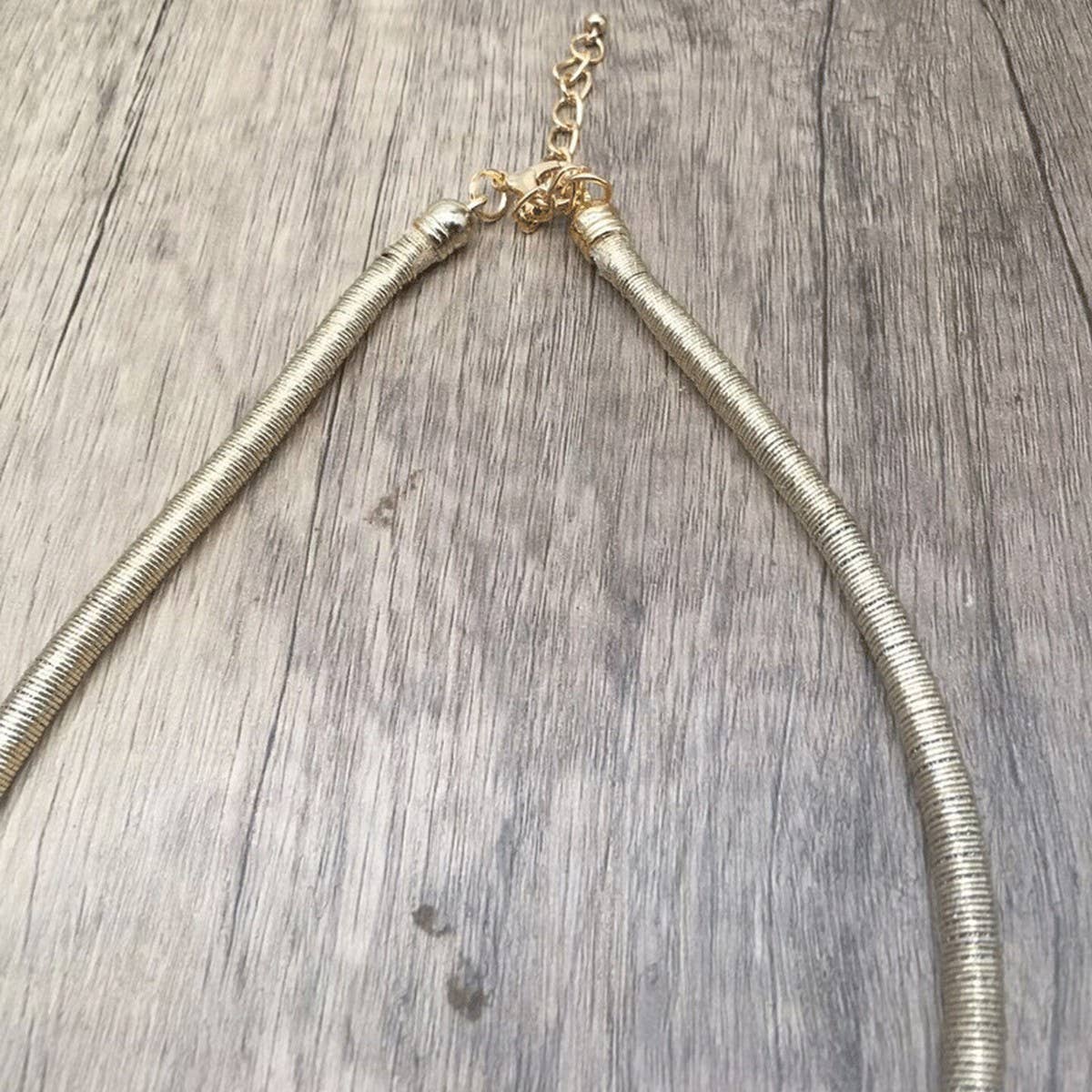 HAND WOVEN IMITATION PEARL NECKLACE EARRING SET_CWMM4741