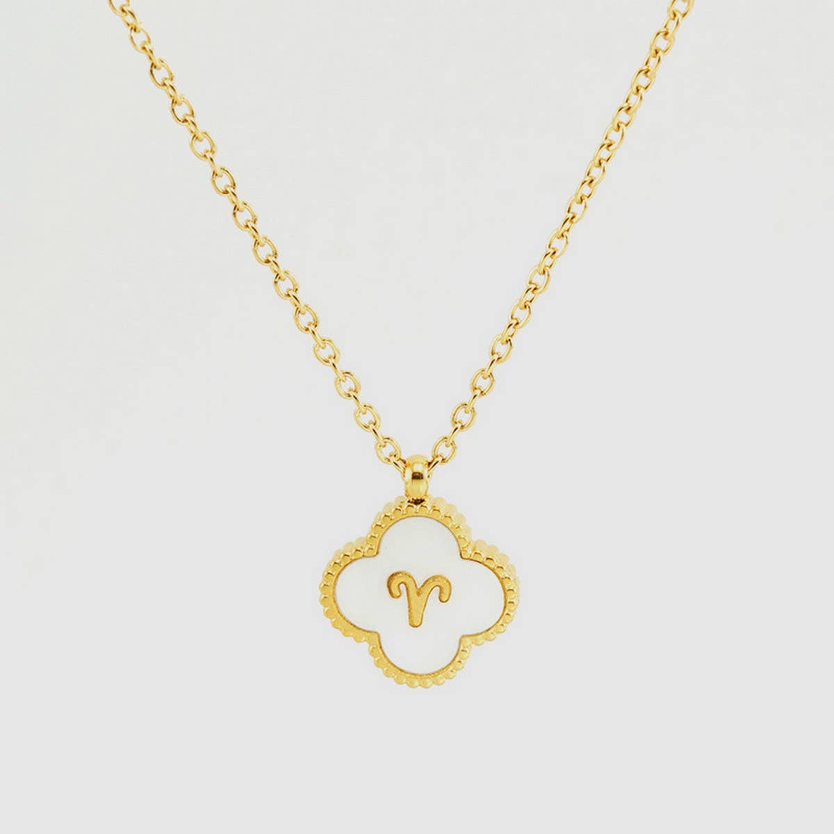 SHELL FOUR LEAF CLOVER CONSTELLATION NECKLACE_CWAJE0688